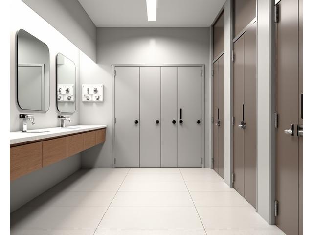 Balneários e vestiários limpos e com design contemporâneo.